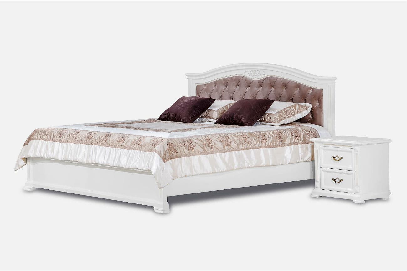 Кровать двуспальная с мягкой спинкой «Хелен»