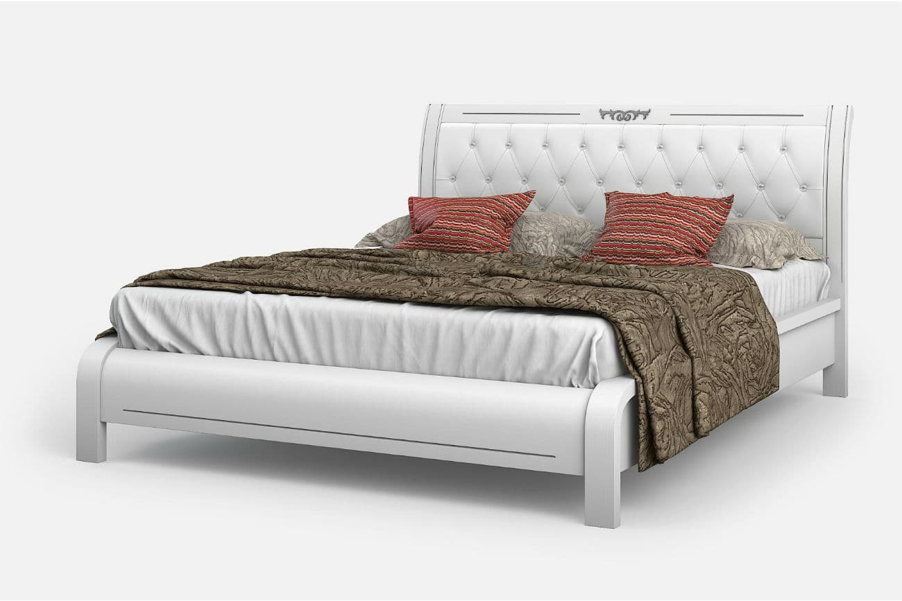 Кровать «Княжна» двуспальная с мягкой спинкой