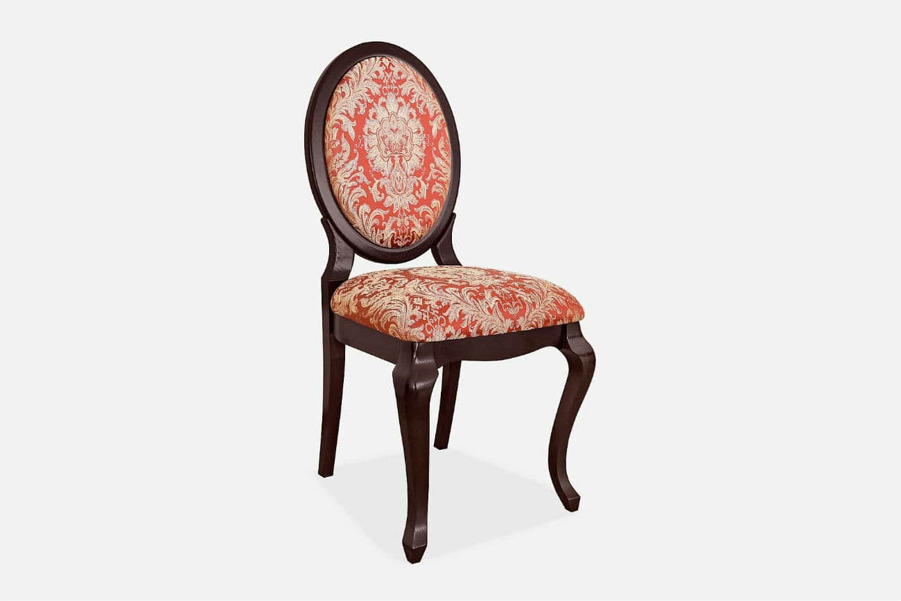 Stuhl mit Rückenpolster «Elegant», Farbe Mahagoni